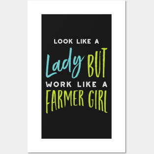 Womens Farming Saying for Farmer Girl Posters and Art